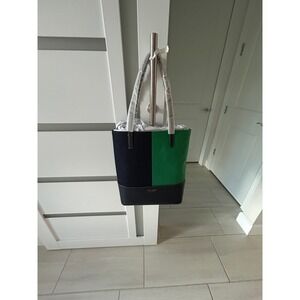 Kate Spade Waverly Racing Stripe Jacquard Tote Bag Blazer Blue Green KC930 NEW